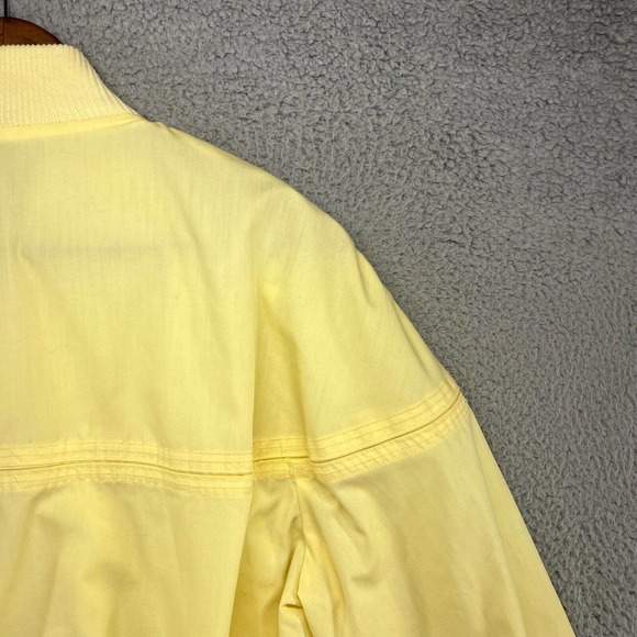 Vintage 70s Bomber Jacket Mens Small Yellow Zip Bomber Talon Pockets Lightweight - Picture 9 of 10